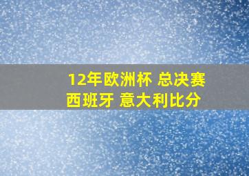 12年欧洲杯 总决赛 西班牙 意大利比分